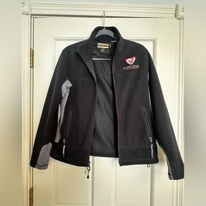 Fleece full zip jacket. Flying Lizard Motorsports logo